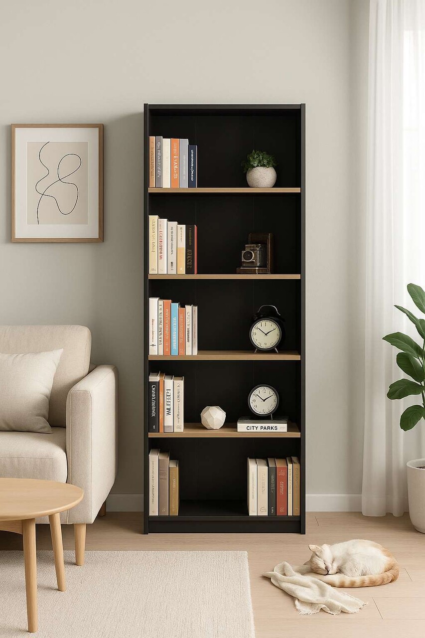 Corp biblioteca, Hanah Home, Ktp-350-Ax-1, 64x182x26 cm, Antracit - imagine 5